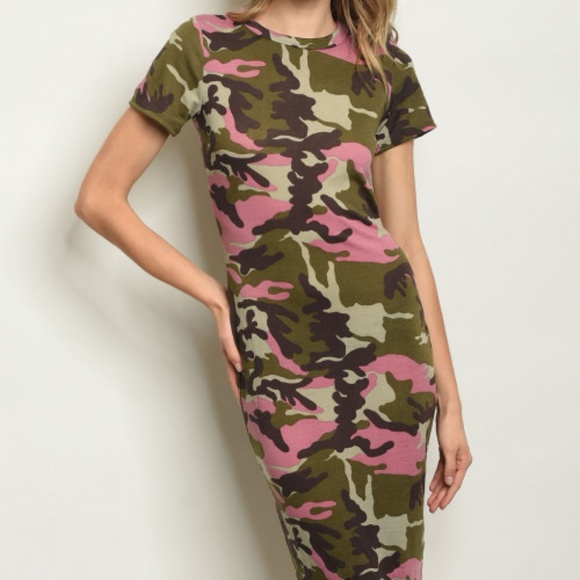 pink camouflage dress